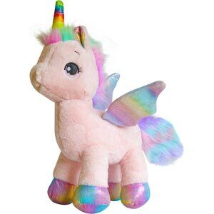 🆕 Kids Pink Rainbow Unicorn Plush Doll Stuffed Animals Babies Birthday Party